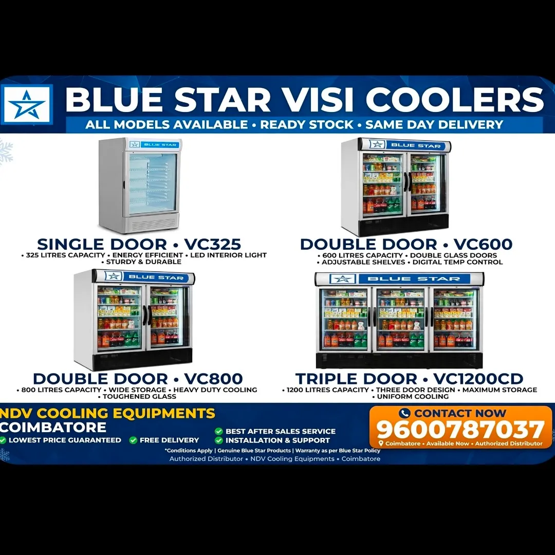 Ndv Cooling Equipments | Blue Star Authorised Commercial Visi Cooler Dealers In Coimbatore