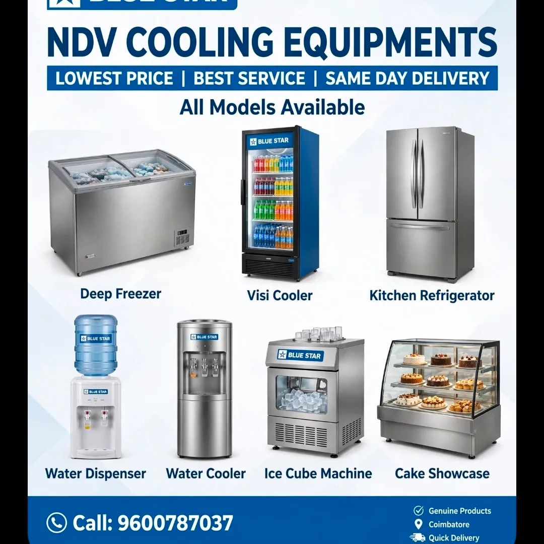 Ndv Cooling Equipments | Blue Star Authorised Commercial Deep Freezer Dealers In Coimbatore
