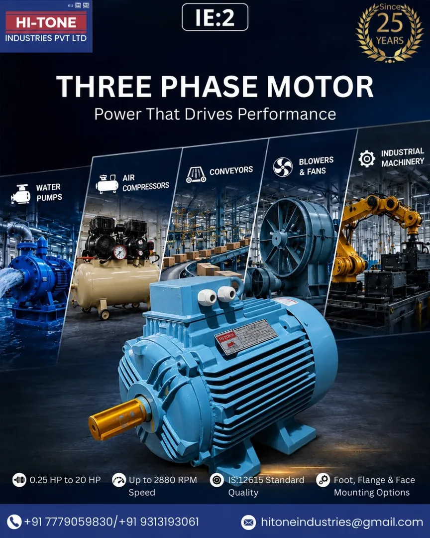 Three Phase Motor Manufacturer in Ahmedabad | HI-TONE INDUSTRIES PVT LTD
