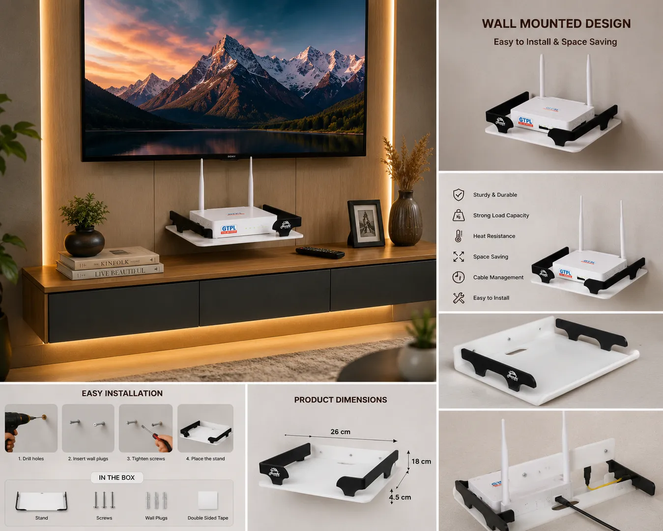 Acrylic set top box stand