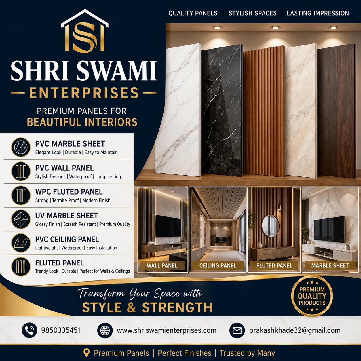 Best PVC Marble Sheet Dealer in Nagpur – Shri Swami Enterprises