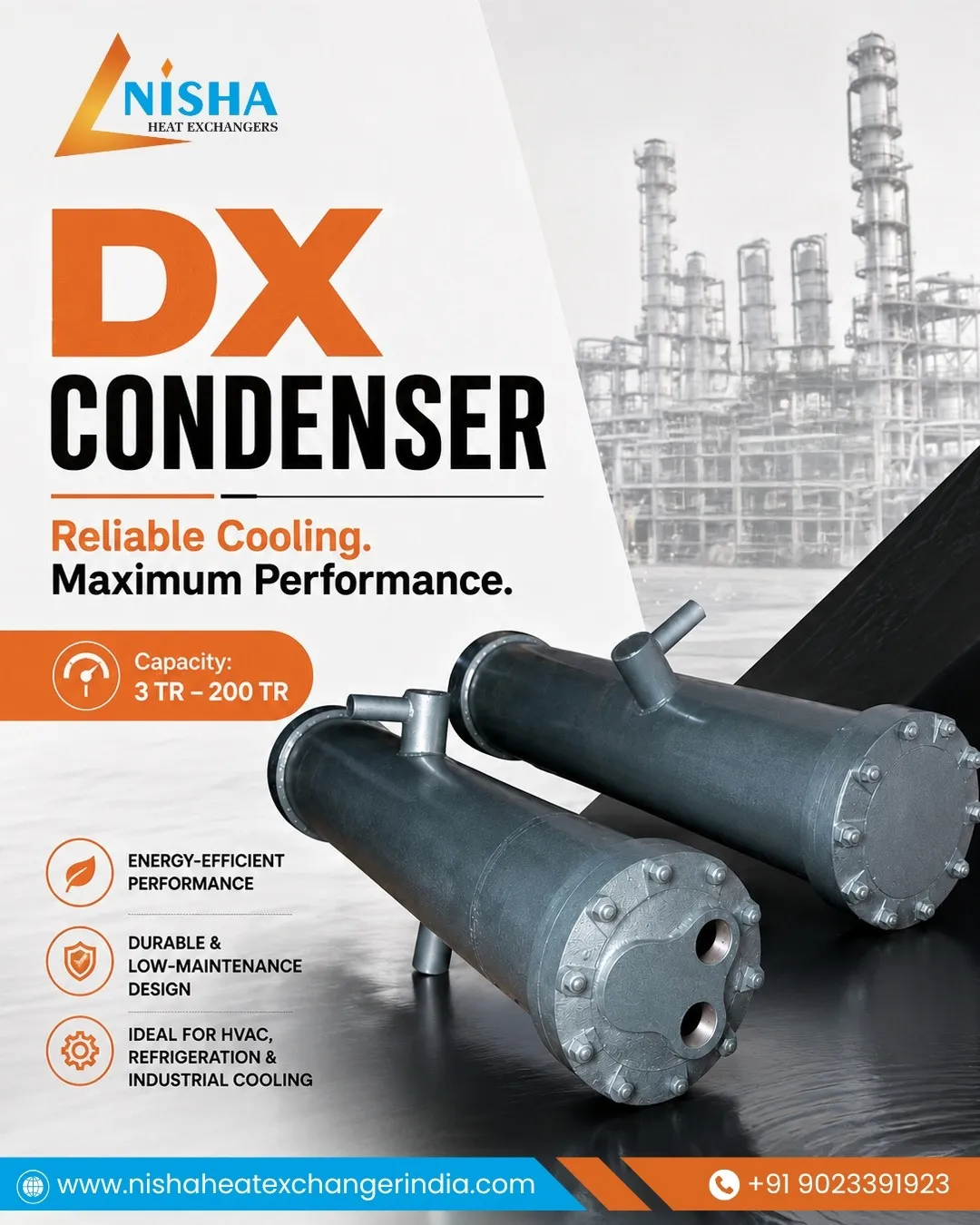 DX Condenser Manufacturer in Ahmedabad |Nisha - Heat Exchanger Manufacturer