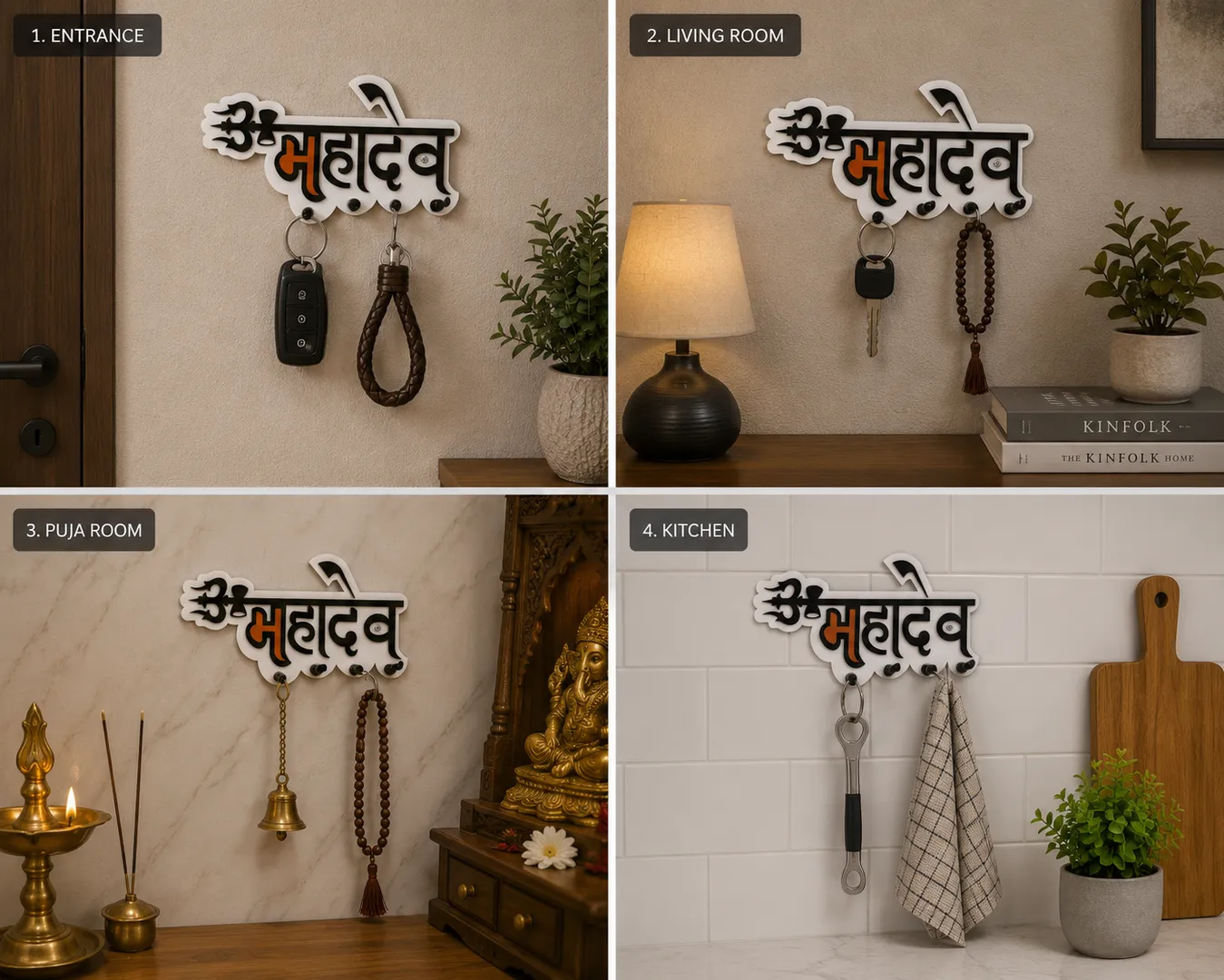 Acrylic Mahadev key stand