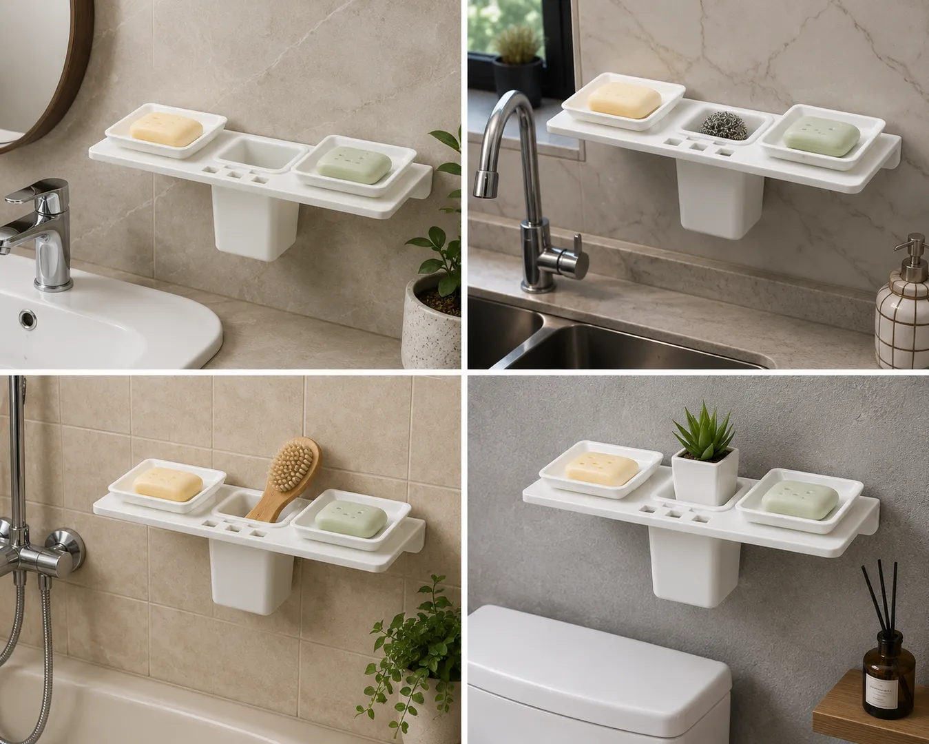 Acrylic 3 in 1 soap dish