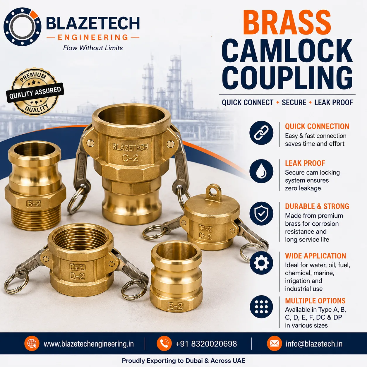 Brass Camlock Coupling Supplier in Dubai.