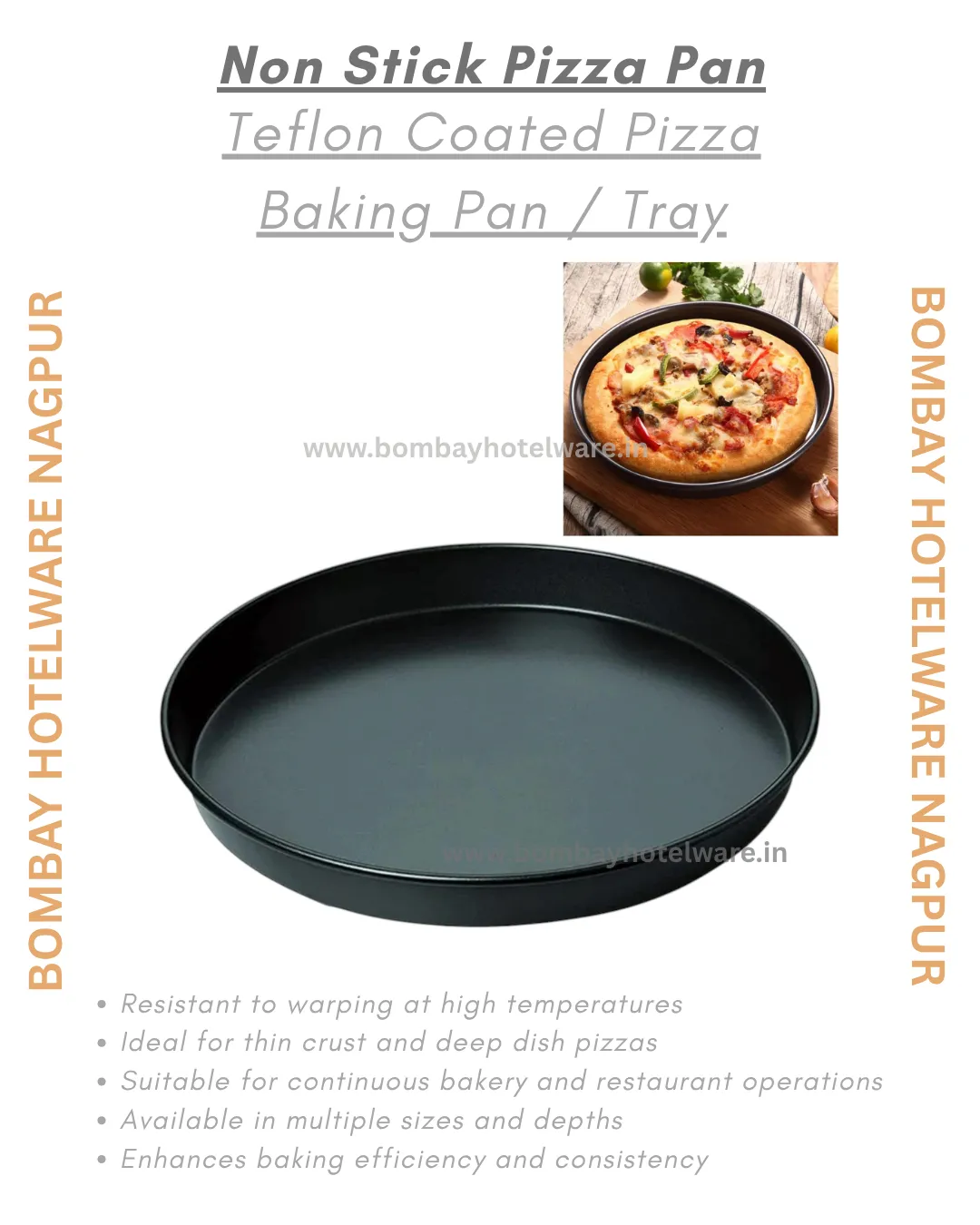 Non Stick Pizza Pan | Teflon Coated Pizza Pan | Pizza Supplies In Nagpur | Pizzeria Kitchen Items