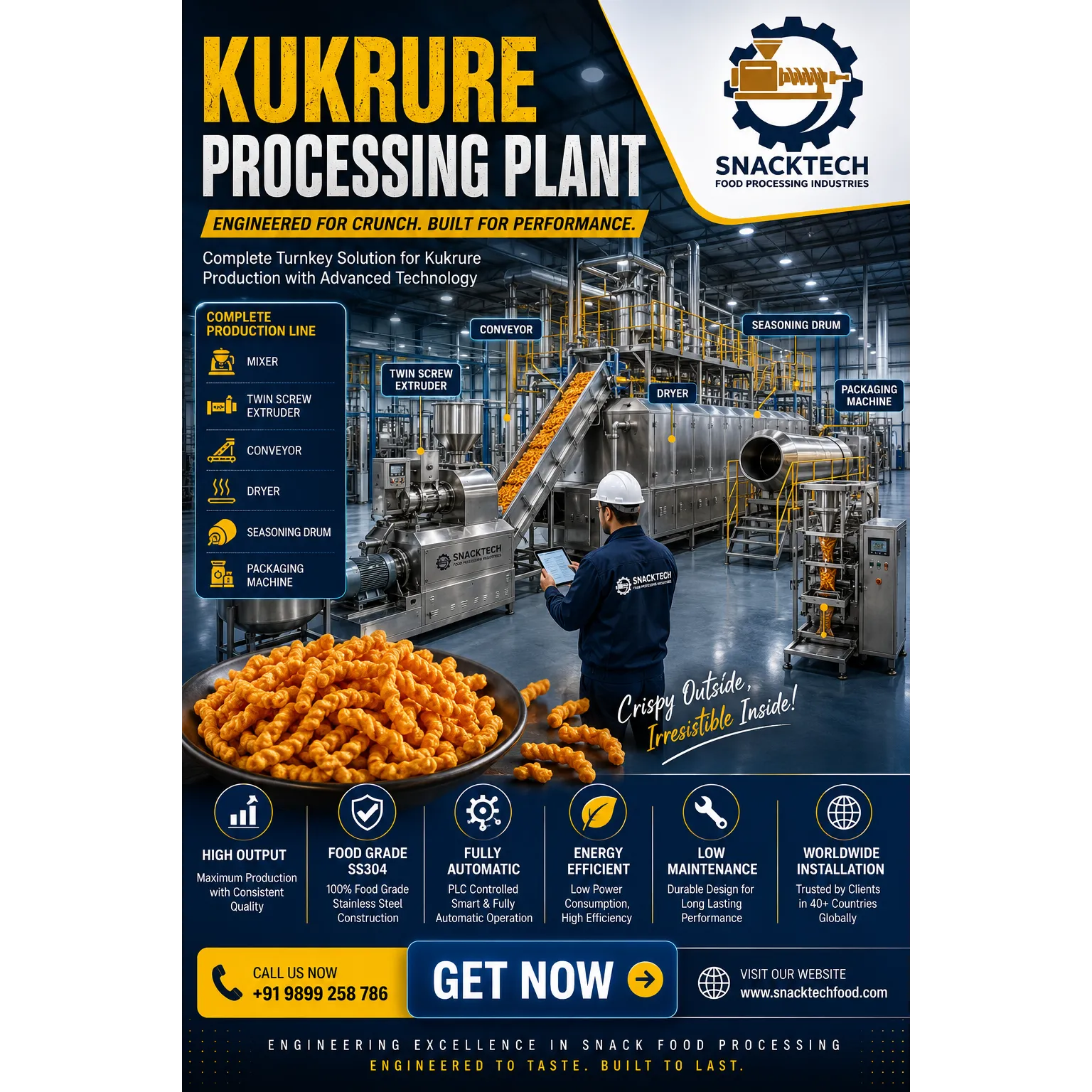Kurkure Processing Plant Manufacturer In Noida