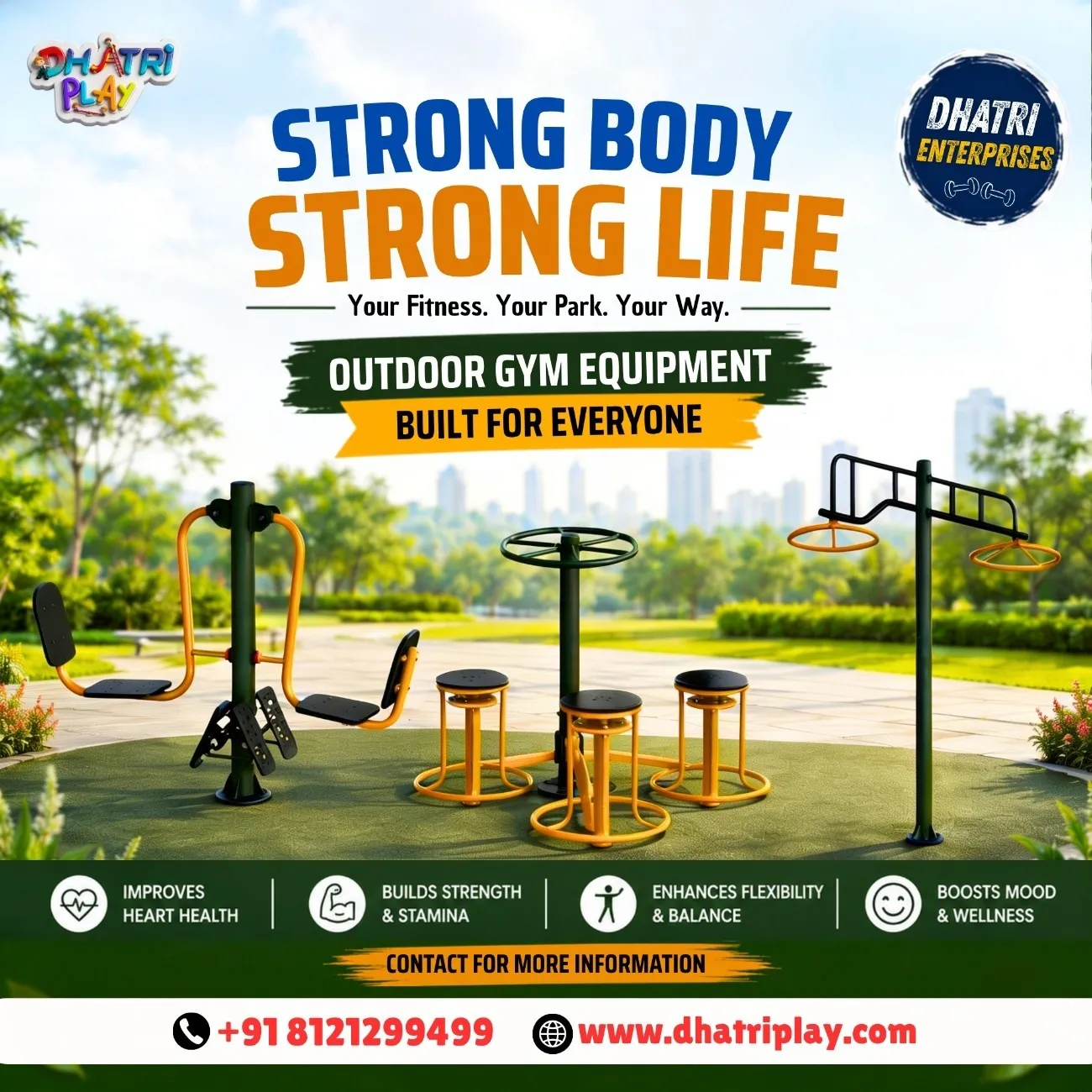 Outdoor Gym Equipment | Strong Body, Strong Life | Dhatri Play