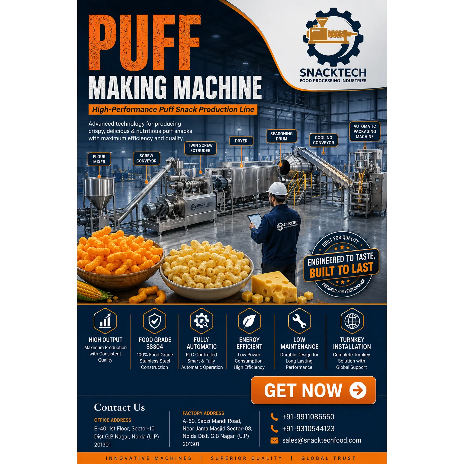 Puff Making Machine Manufacturer in Gujarat & Maharashtra