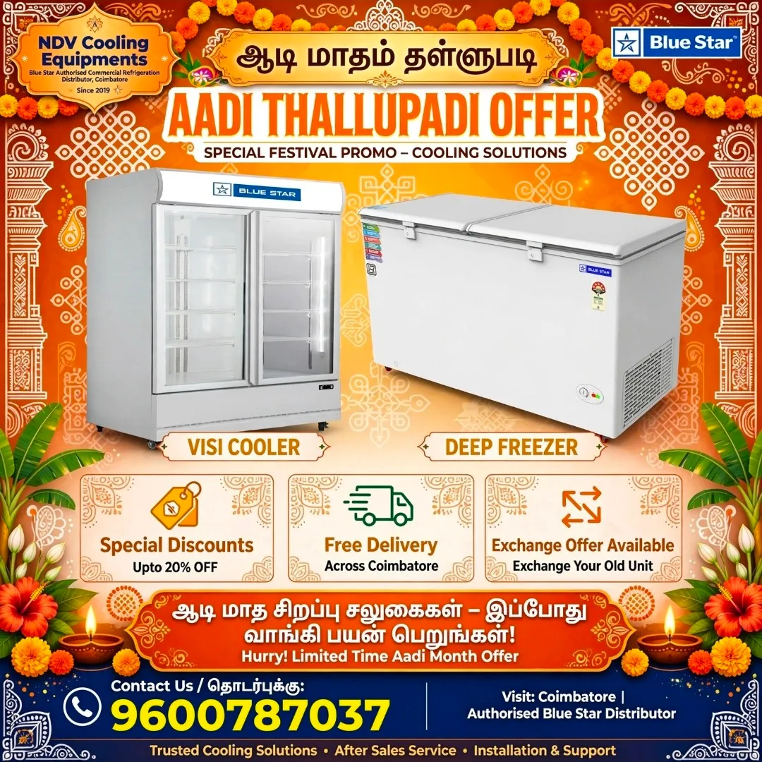 Ndv Cooling Equipments | Blue Star Authorised Commercial Deep Freezer Dealers In Coimbatore