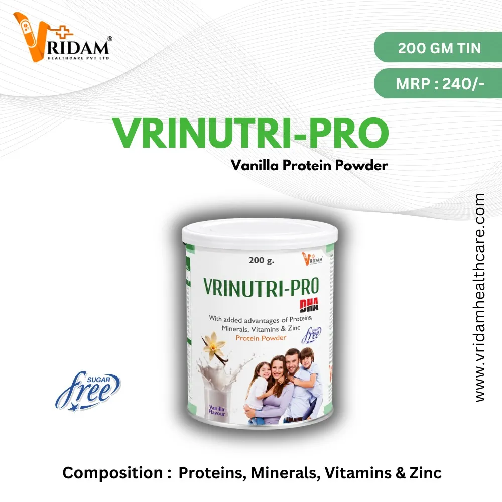 Check out our Product Range : Vrinutri Pro DHA Protein Powder (Vanilla Flavour)