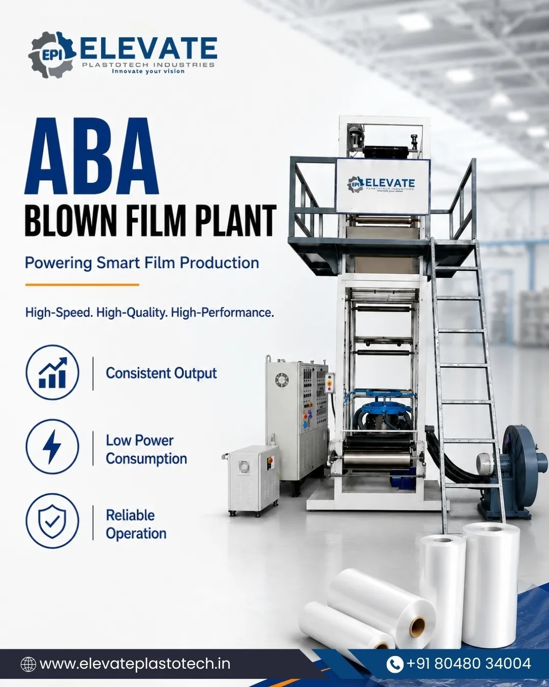 ABA Blown Film Extrusion Machine in Ahmedabad | Elevate Plastotech Industries