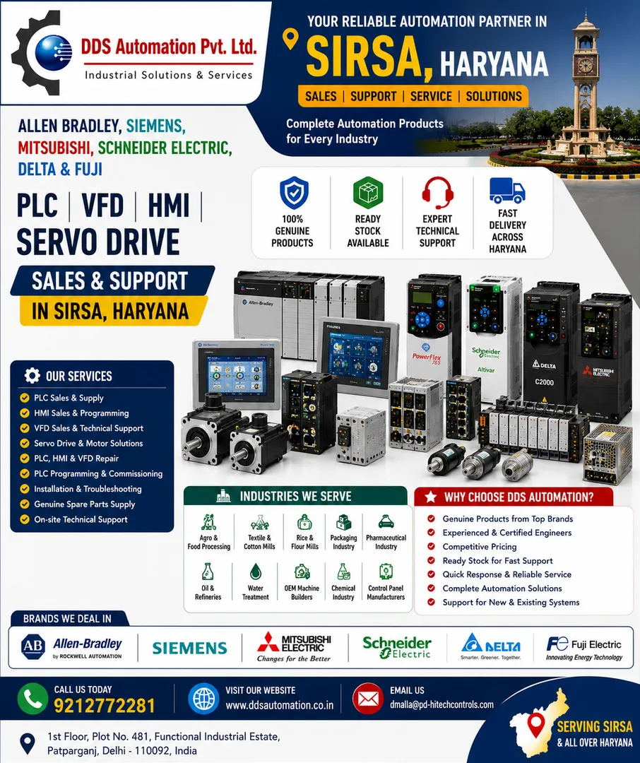 PLC, VFD, HMI & Servo Drive Sales & Support in Sirsa, Haryana