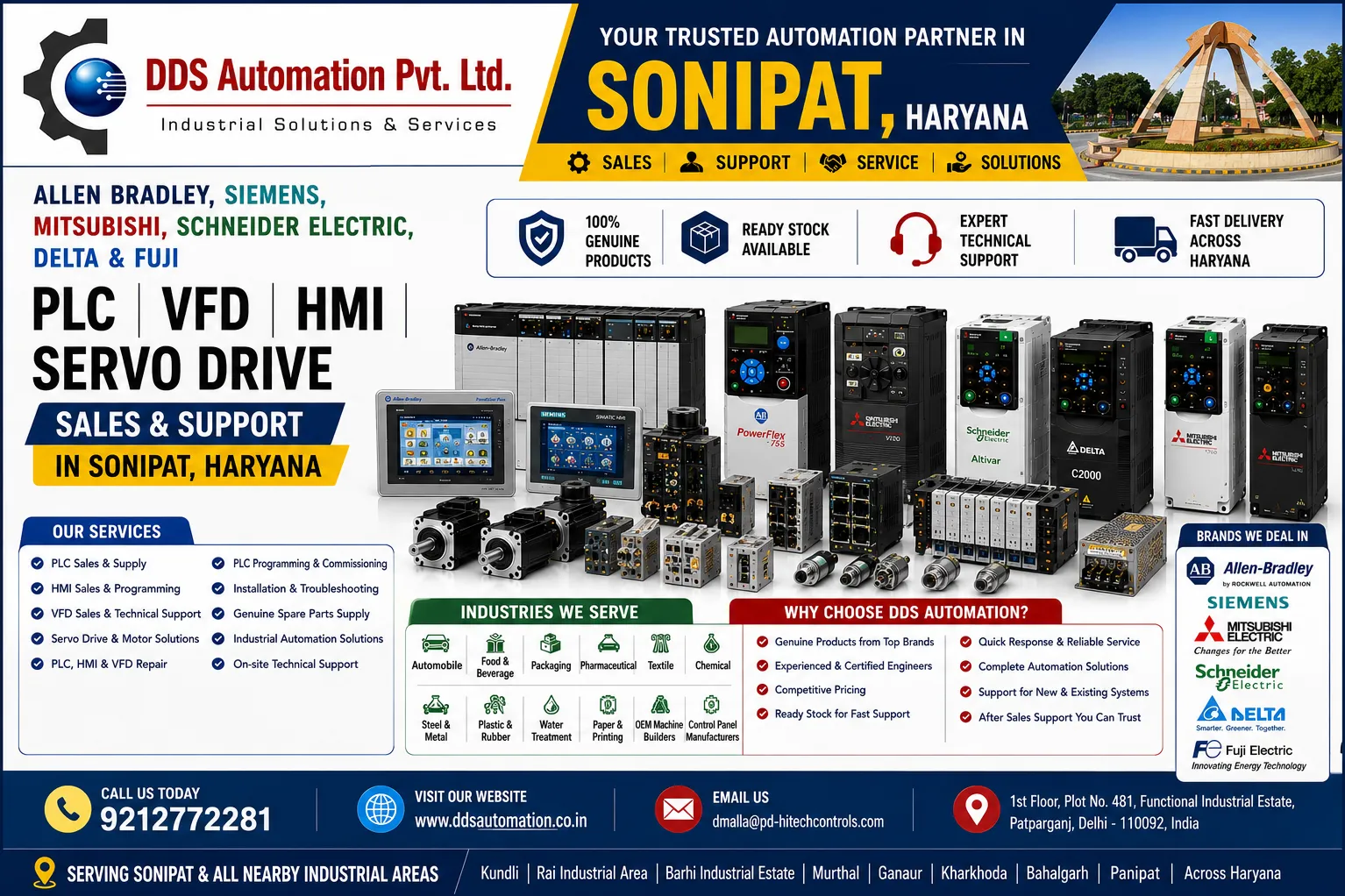 PLC, VFD, HMI & Servo Drive Sales & Support in Sonipat, Haryana