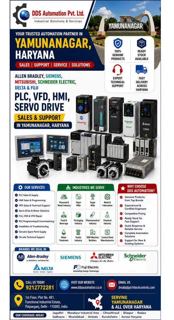 PLC, VFD, HMI & Servo Drive Sales & Support in Yamunanagar, Haryana