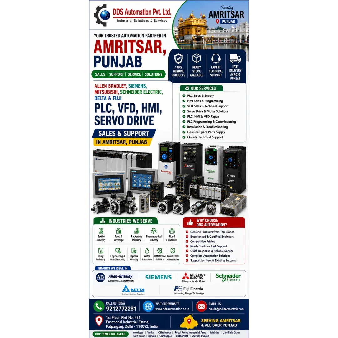 PLC, VFD, HMI & Servo Drive Sales & Support in Amritsar, Punjab