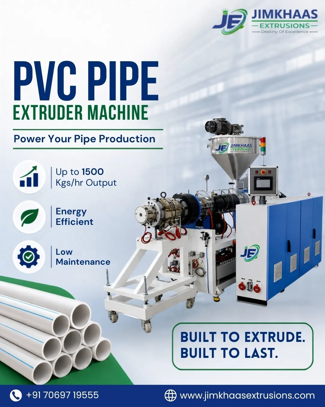 PVC Pipe Extrusion Machine Manufacturer in Ahmedabad | JIMKHAAS EXTRUSIONS