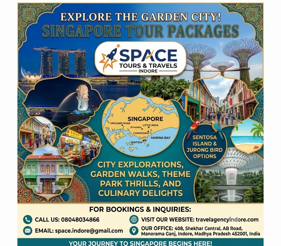 Singapore Tour Packages from Indore – Explore the Lion City with Space Tours And Travels