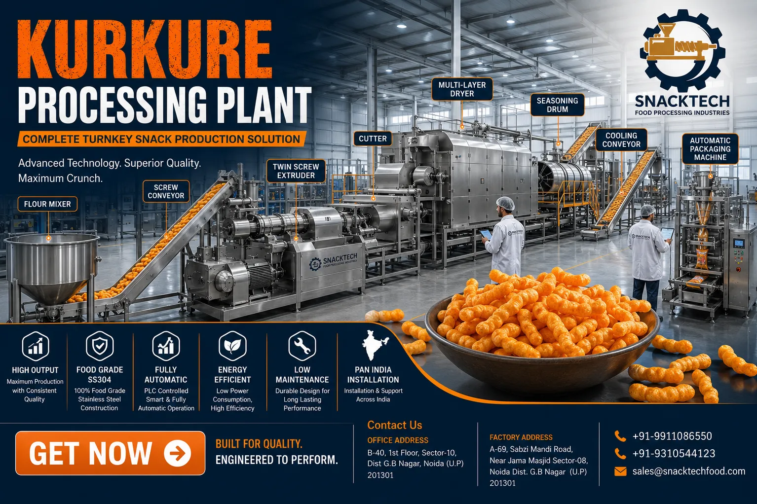Kurkure Processing Plant Manufacturer in India