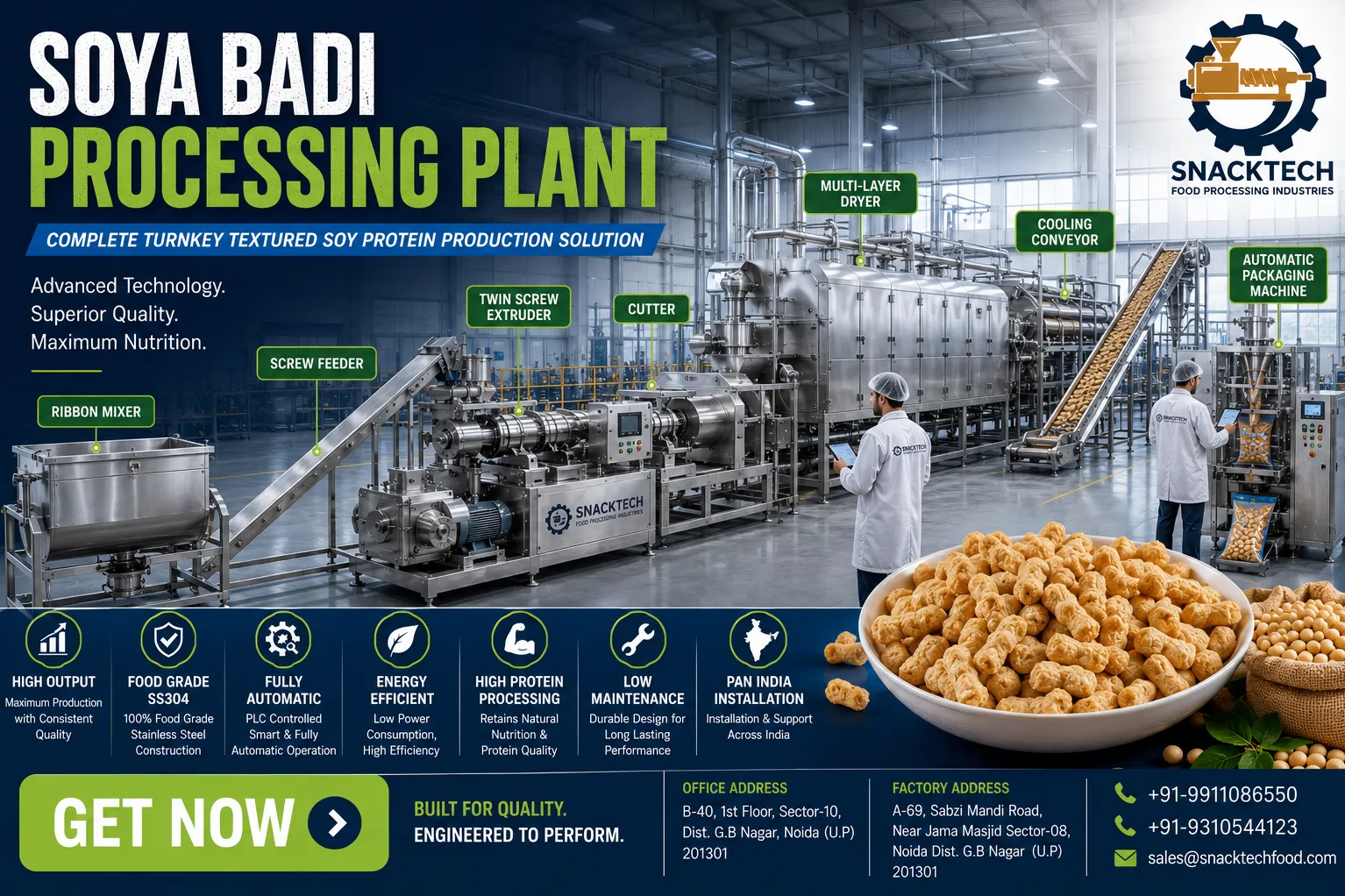 Soya Badi Processing Plant Manufacturer in India