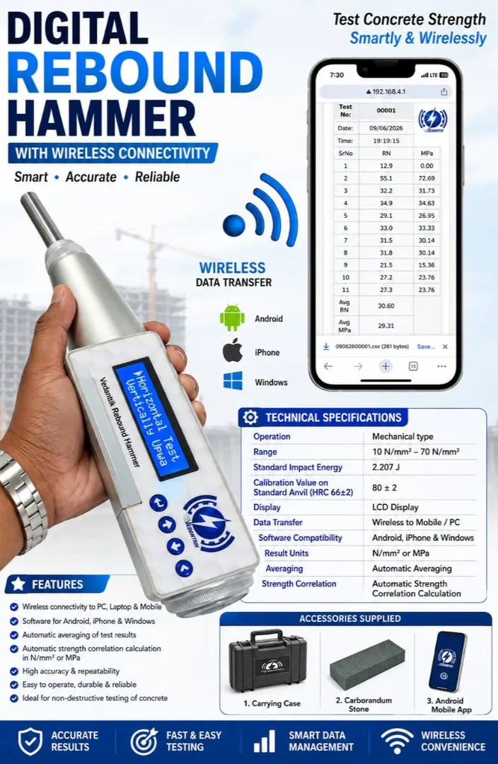 Rapid Concrete Strength Testing Using a Digital Rebound Hammer: with 80 ± 2 Rebound Value, Mumbai