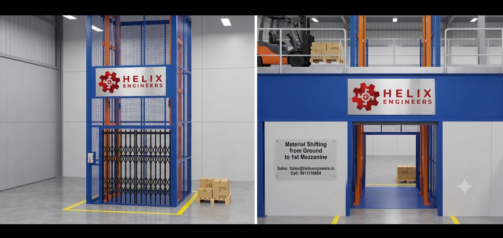 Hydraulic Goods Lift with Collapsible Gate