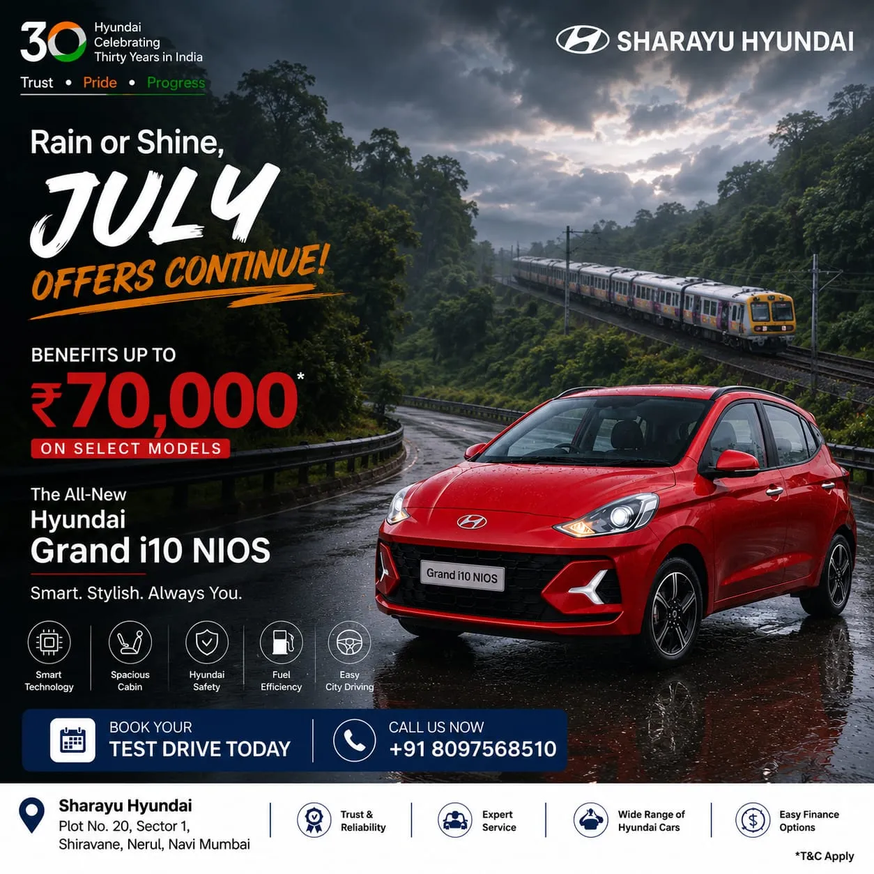 π§οΈ Rain or Shine, JULY Offers Continue! π
Don't miss your chance to drive home the Hyundai Grand ...