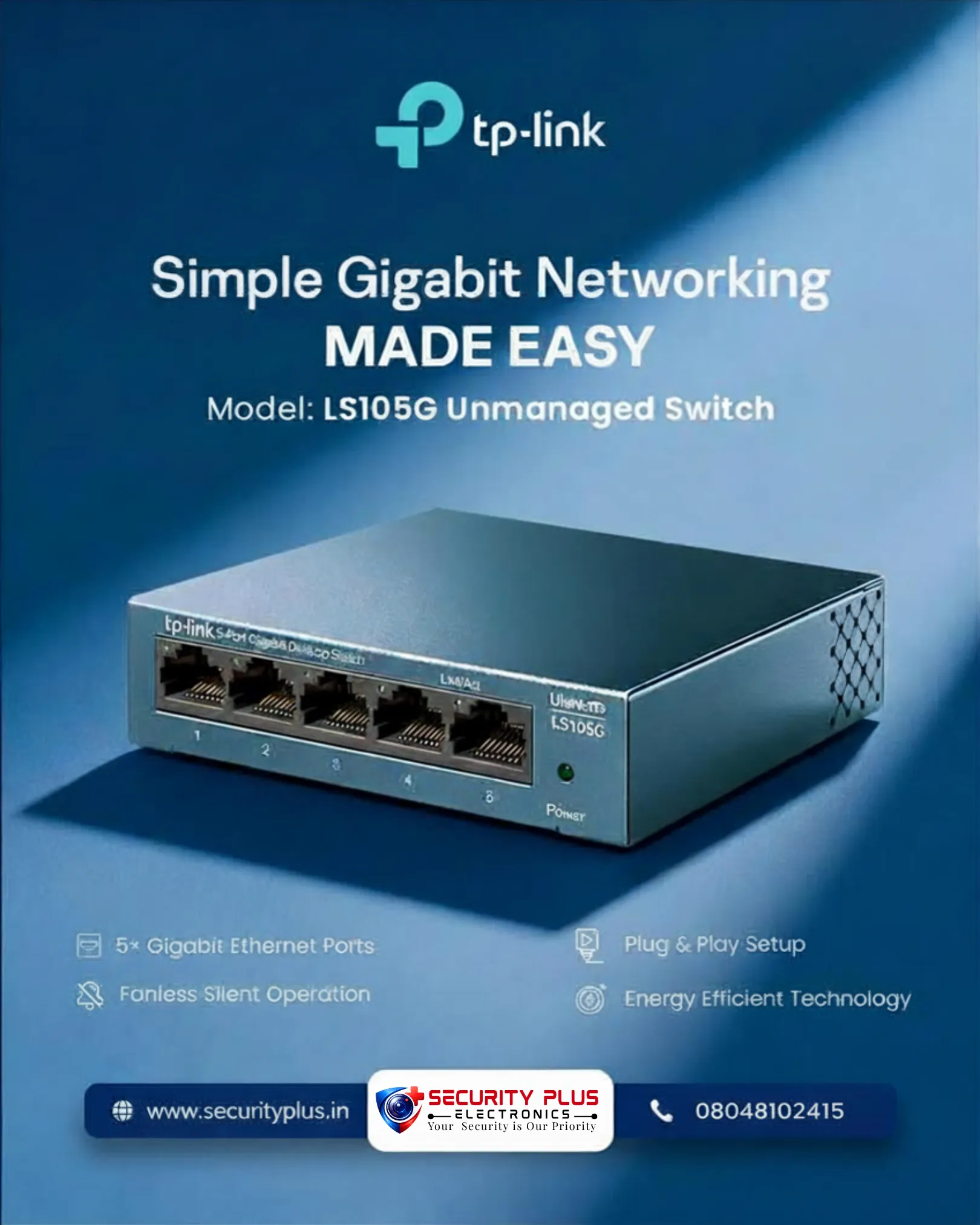 🔌 TP-Link 4-Port PoE Switch | Reliable Power & Data for IP Surveillance & Networking