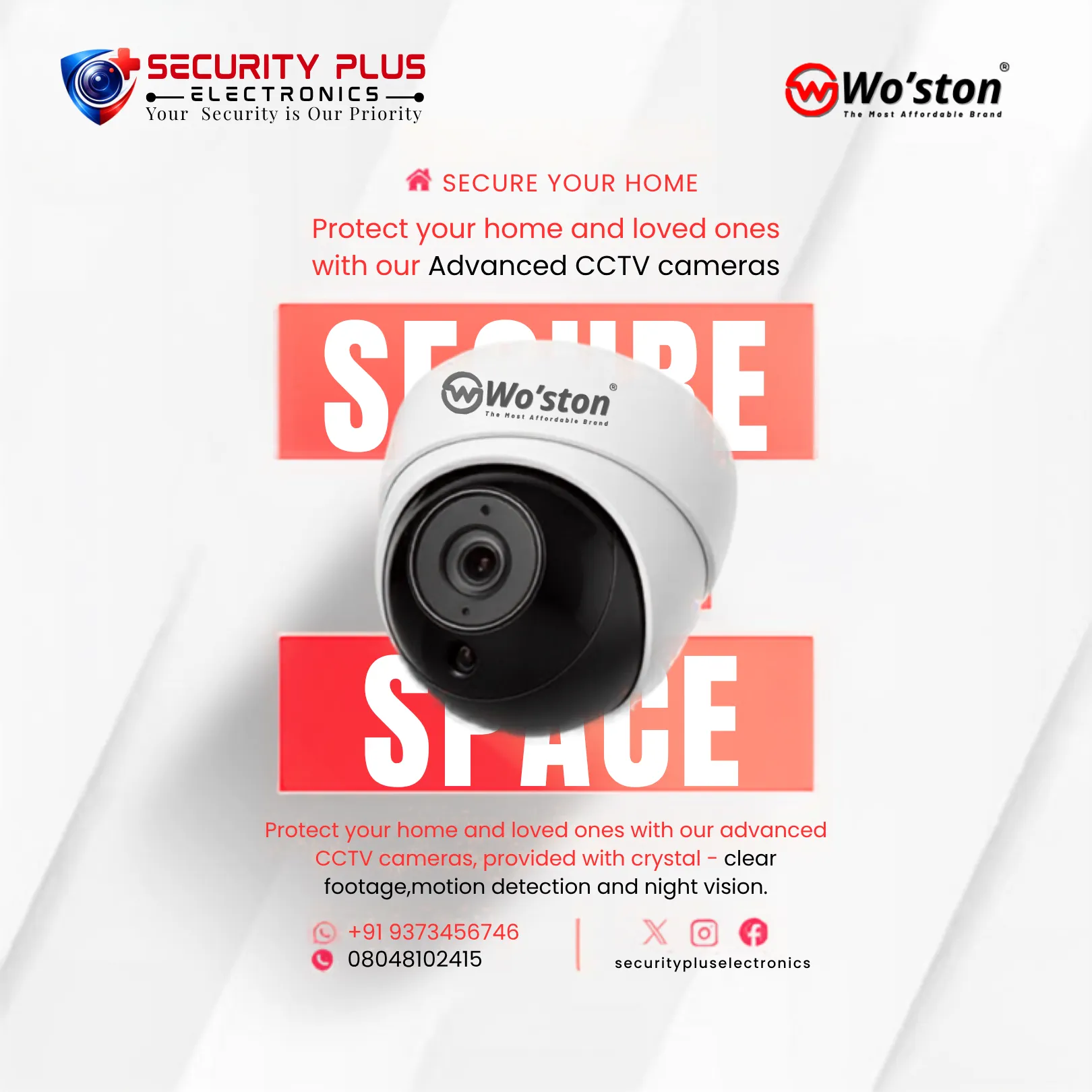 🏠 Secure Your Private Space with Woston CCTV Dome Camera