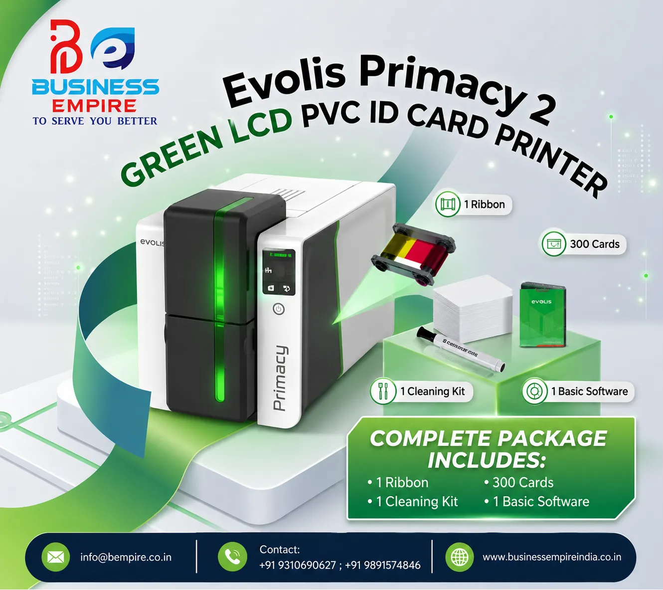 Evolis Primacy 2 Green Display LCD Printer in DELHI NCR Pan India Delivery