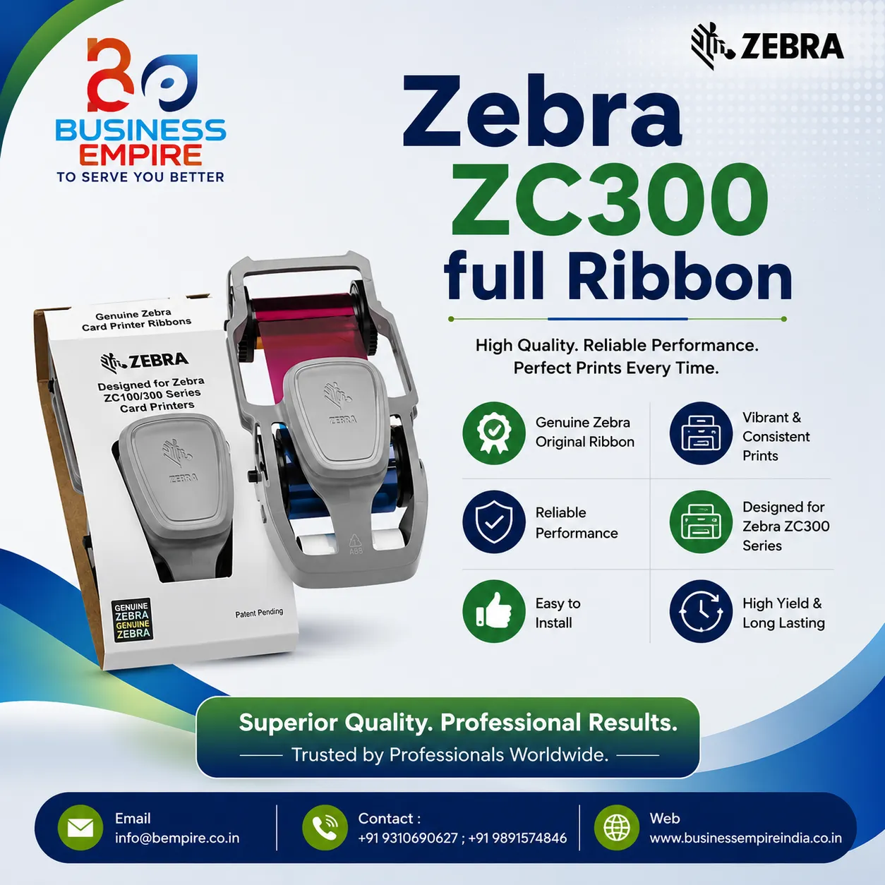 Zebra ZC300 ID Card Printer Dealer Distributor Supplier in Delhi NCR Pan India Delivery