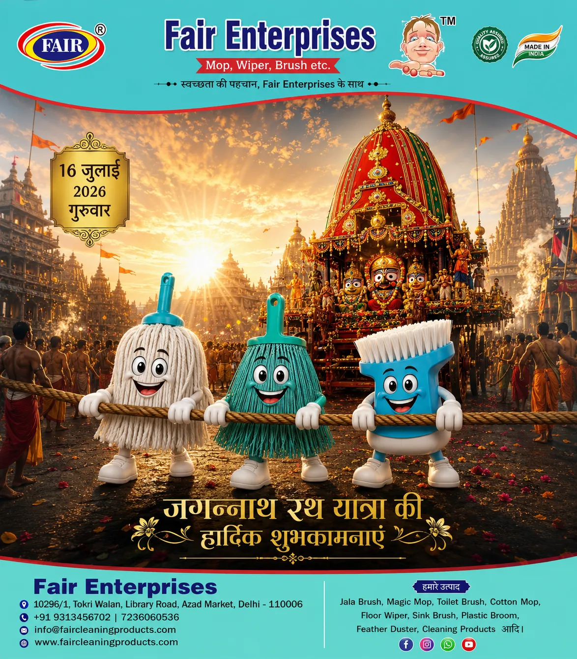 ๐ Jagannath Rath Yatra 2026 โ Heartiest Wishes from Fair Enterprises ๐