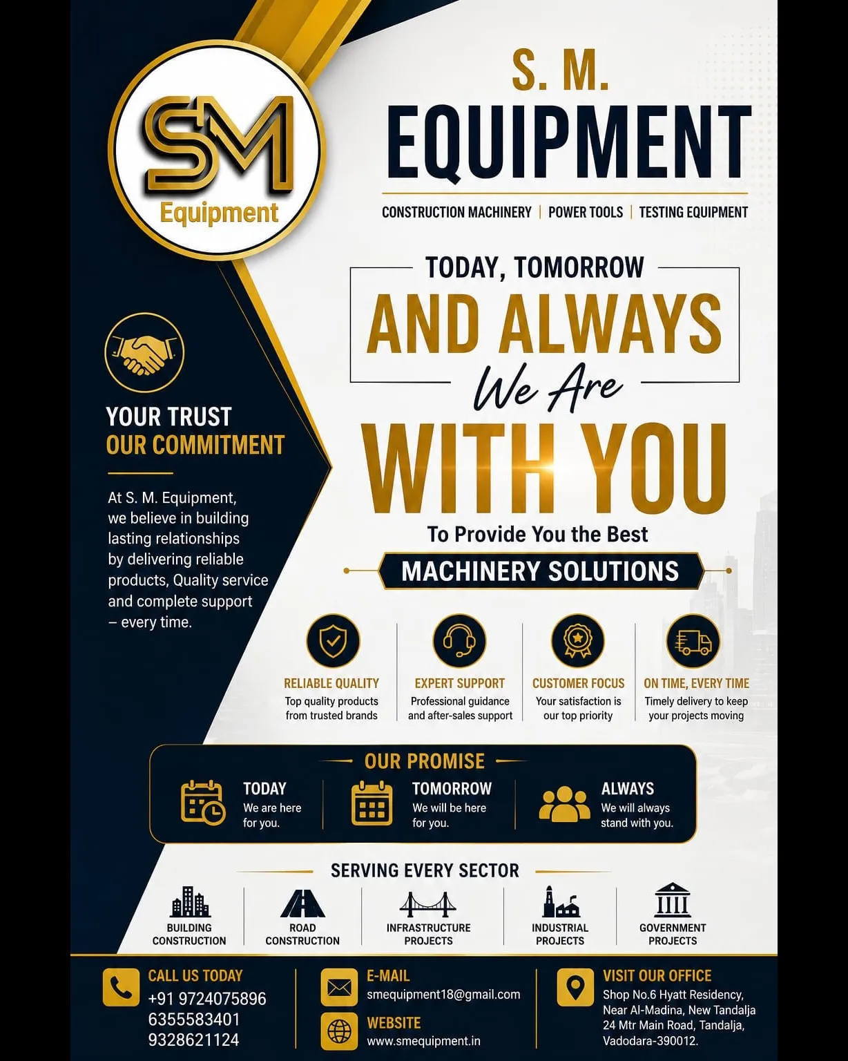 Delivering Reliable Construction Machinery, Today, Tomorrow & Always | S. M. Equipment