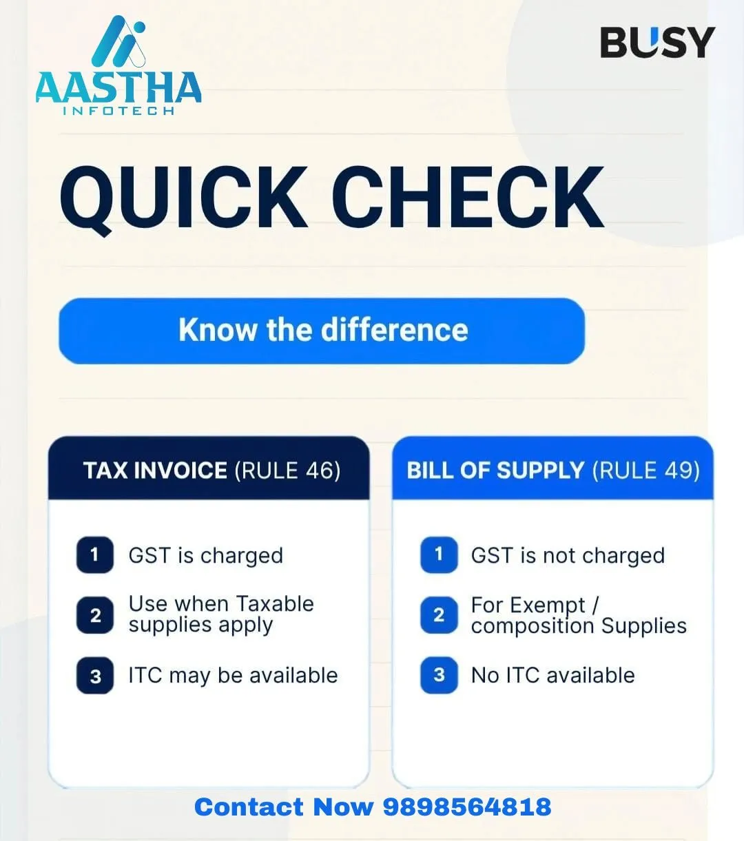 Tax Invoice vs Bill Of Supply