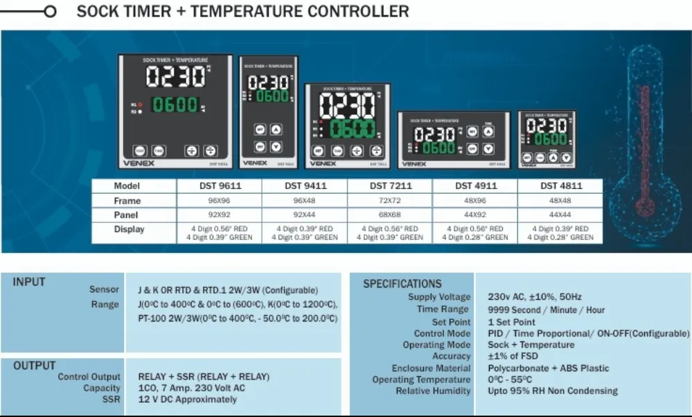 SOCK TIMER + TEMPERATURE CONTROLLER