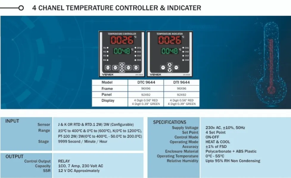 4 CHANEL TEMPERATURE CONTROLLER & INDICATER