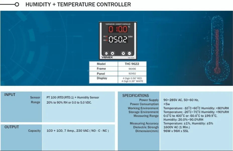HUMIDITY + TEMPERATURE CONTROLLER