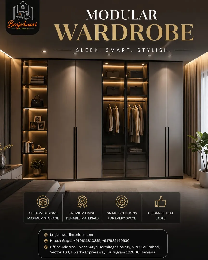 Upgrade your space with a Modular Wardrobe that is Sleek, Smart, and Stylish! ✨
