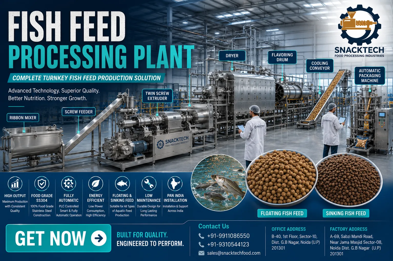 Fish Feed Processing Plant Manufacturer in India