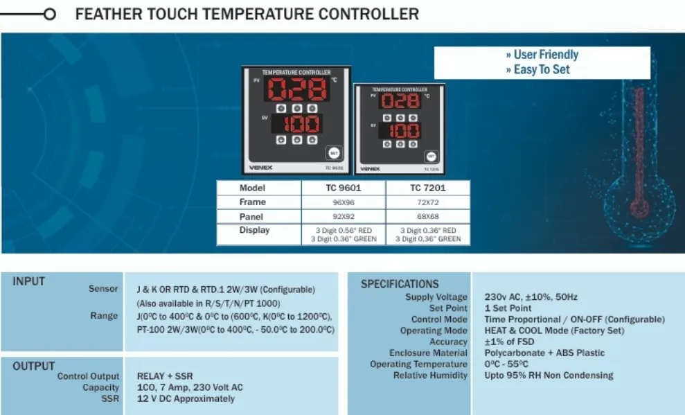 FEATHER TOUCH TEMPERATURE CONTROLLER