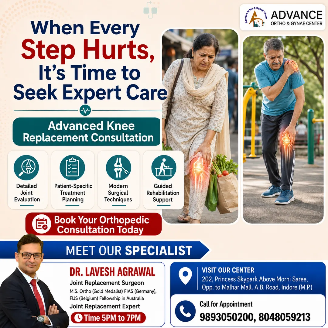 Advanced Knee Replacement Consultation in Vijay Nagar, IndoreIf chronic knee pain, stiffness, or art...