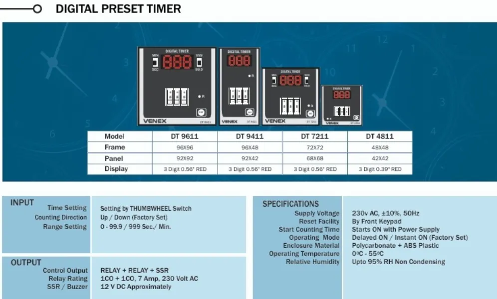 DIGITAL PRESET TIMER