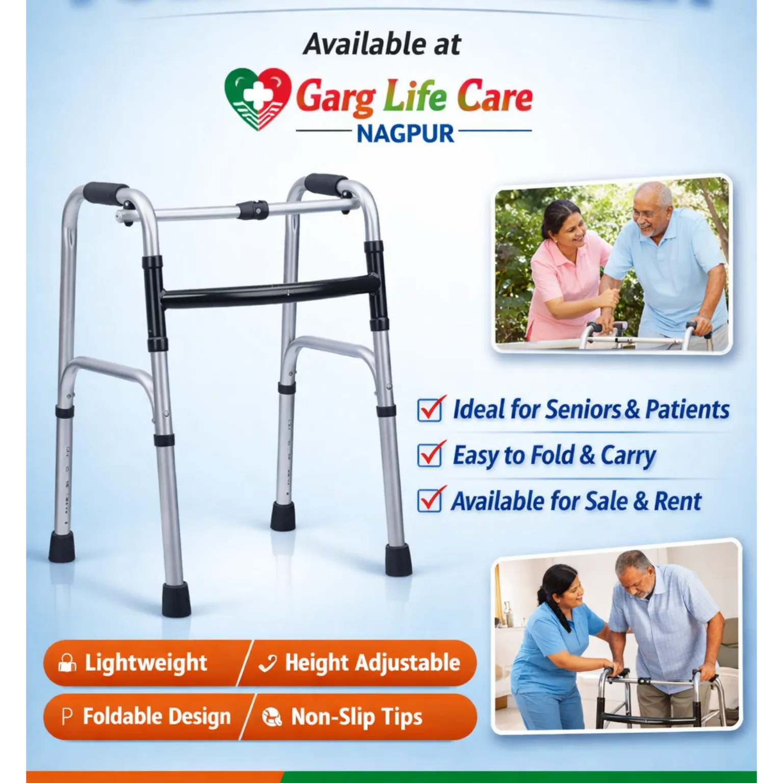 Folding Walker Rental in Nagpur – Garg Life Care