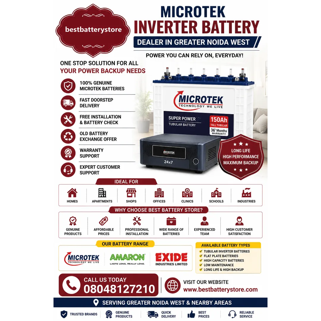 Microtek Inverter Battery Dealer in Greater Noida West | Best Battery Store