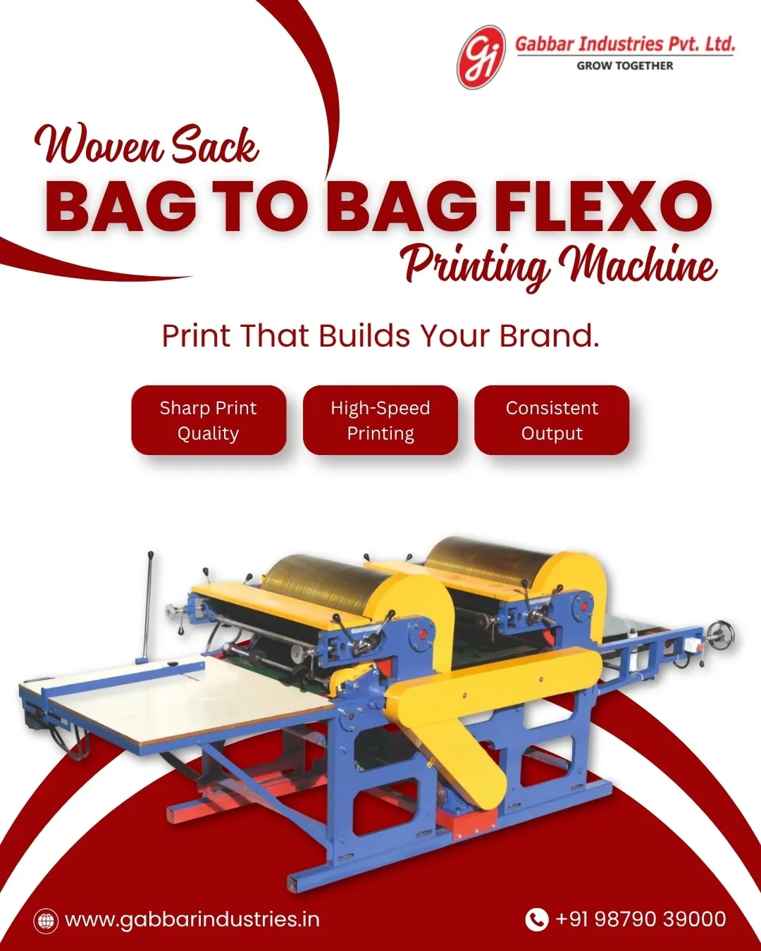 Woven Sack Bag To Bag Flexo Printing Machine in Ahmedabad | GABBAR INDUSTRIES PVT. LTD.