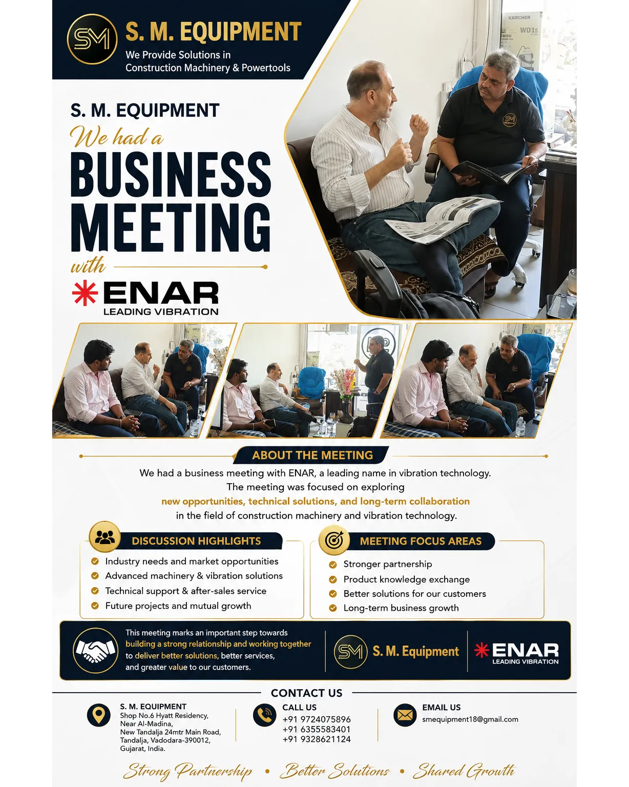 S.M. Equipment Business Meeting with ENAR – Construction Machinery & Vibration Technology