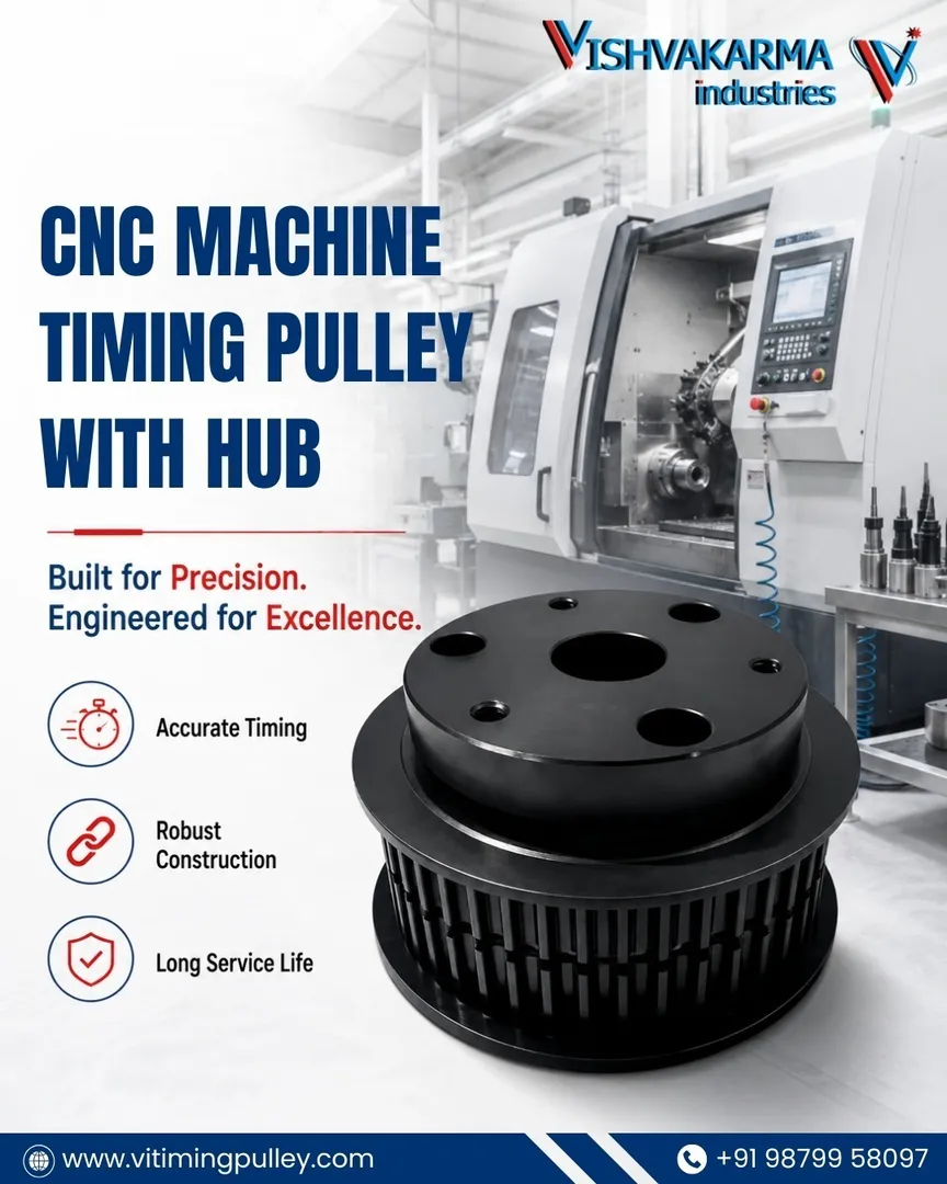 CNC Machine Timing Pulley With Hub Dealer in Ahmedabad | VISHVAKARMA INDUSTRIES