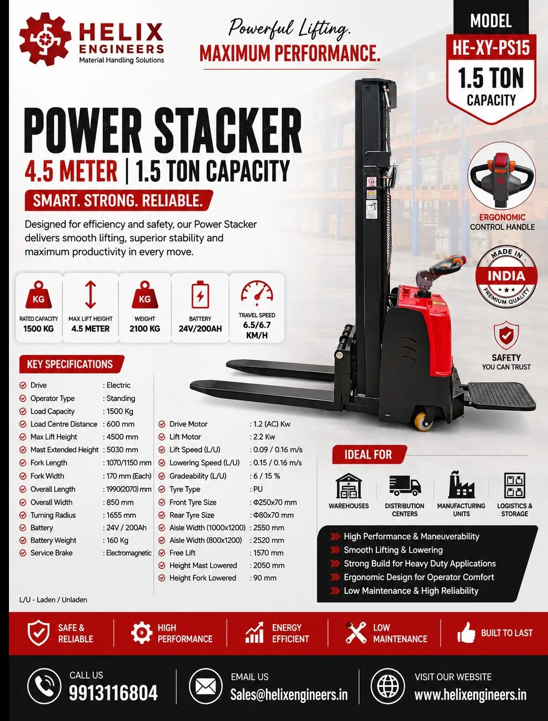 Hydraulic Power Stacker Supplier
