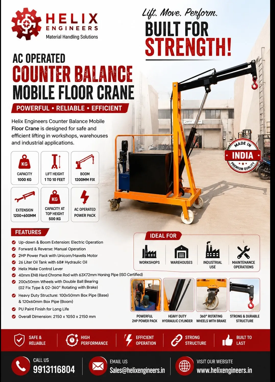 Counter Weight Floor Crane Manufacturer