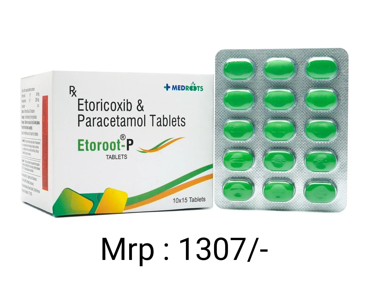 ETOROOT-P(BLISTER 10*10)
Etoricoxib 60 mg + Paracetamol 325 mg Tablets
ETOROOT-P is a combination o...